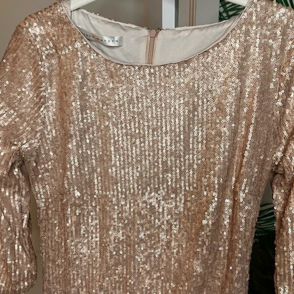 Susana Monaco Sequin Rose Gold Mini Dress, Excellent Condition, Size Small - Picture 2 of 8